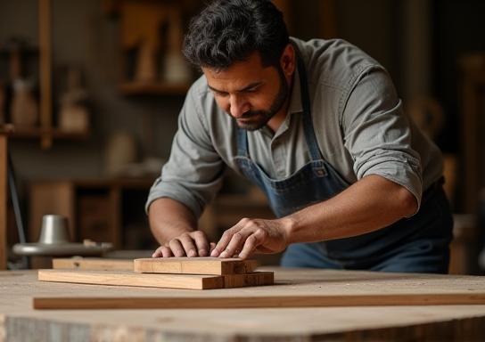 Sharma Furniture Works craftsman at work